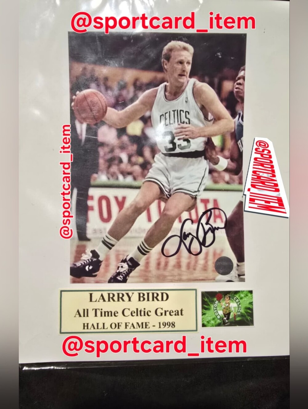Larry Bird Autographed 5x7 Boston Celtics Photo